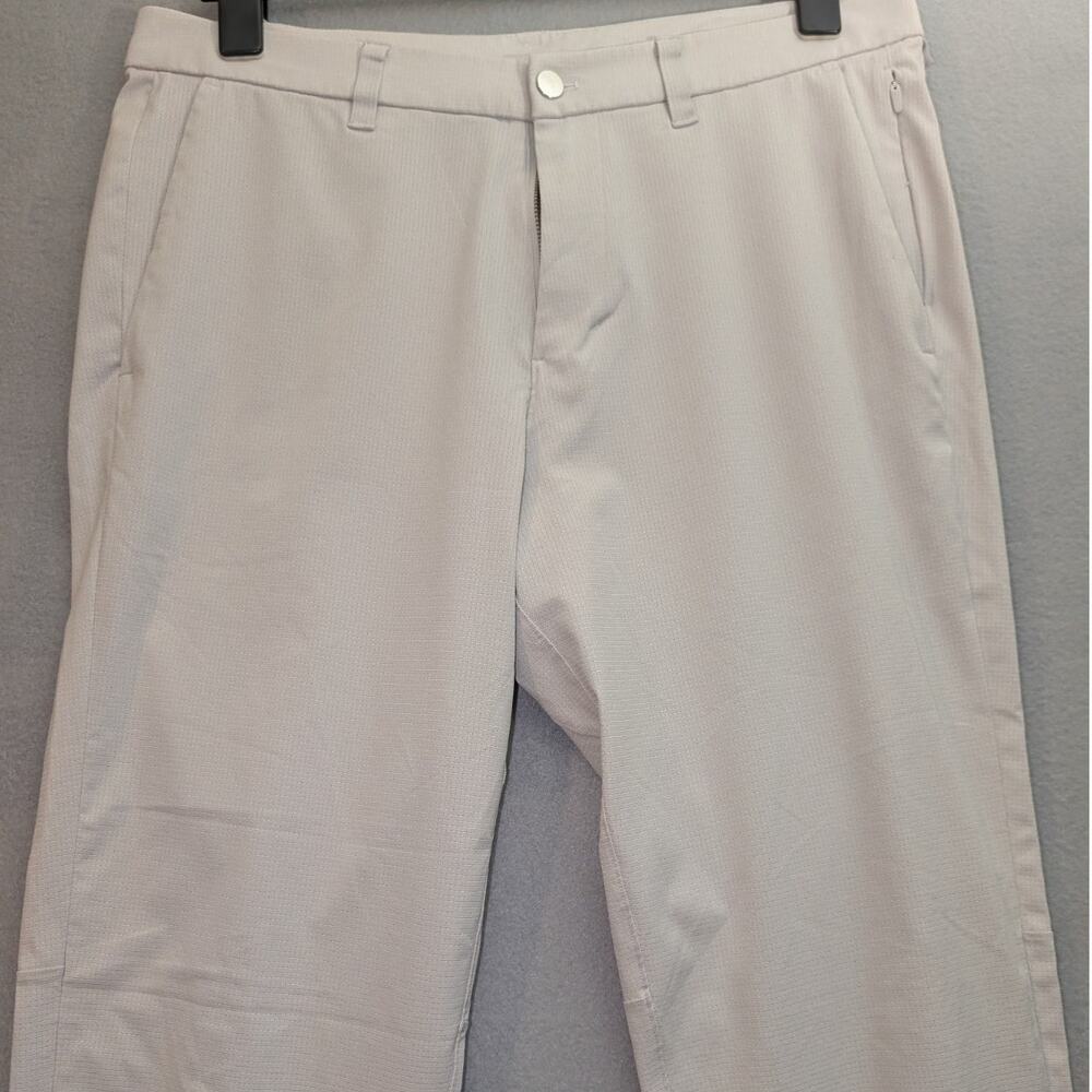 Lululemon Commission Pant Men 36 Warpstreme Slim Fit Chino Beige Raw Linen